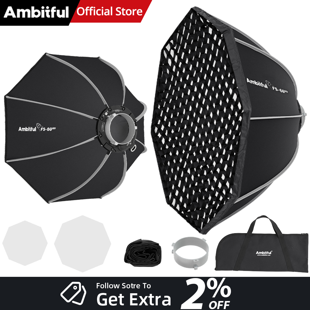 Photography Studio Lighting Set Up - AMBITFUL FS60PROII Fast Setup Bowens Mount