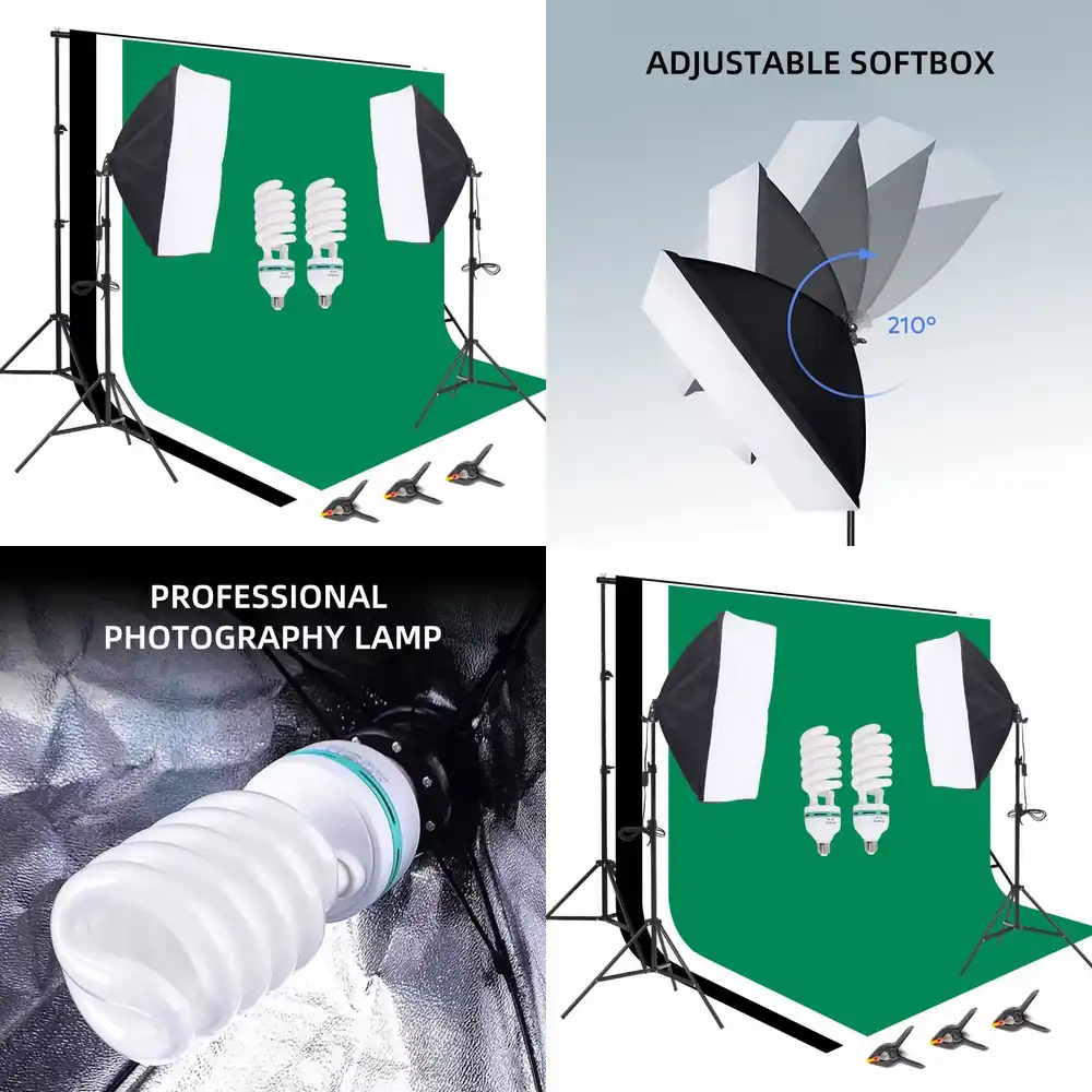 Photography Lighting Kit Portable - 1 Photo Studio Equipment 2.6*3m Background