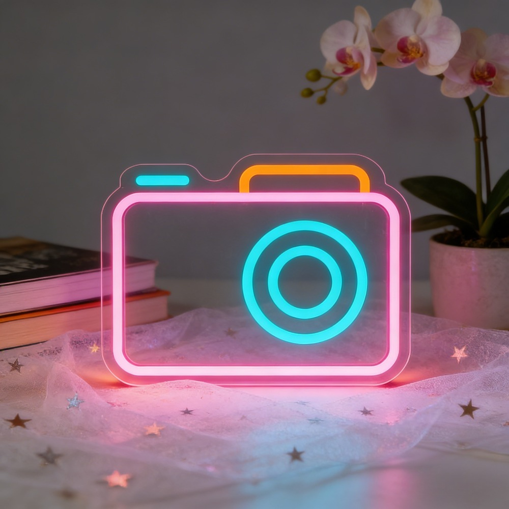 Camera Neon Sign LED Wall Art  - Photography Studio Lighting Set Up recension och pris