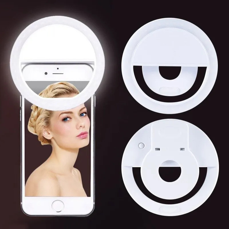 USB Rechargeable LED Selfie Ri - Photography Lightning recension och pris