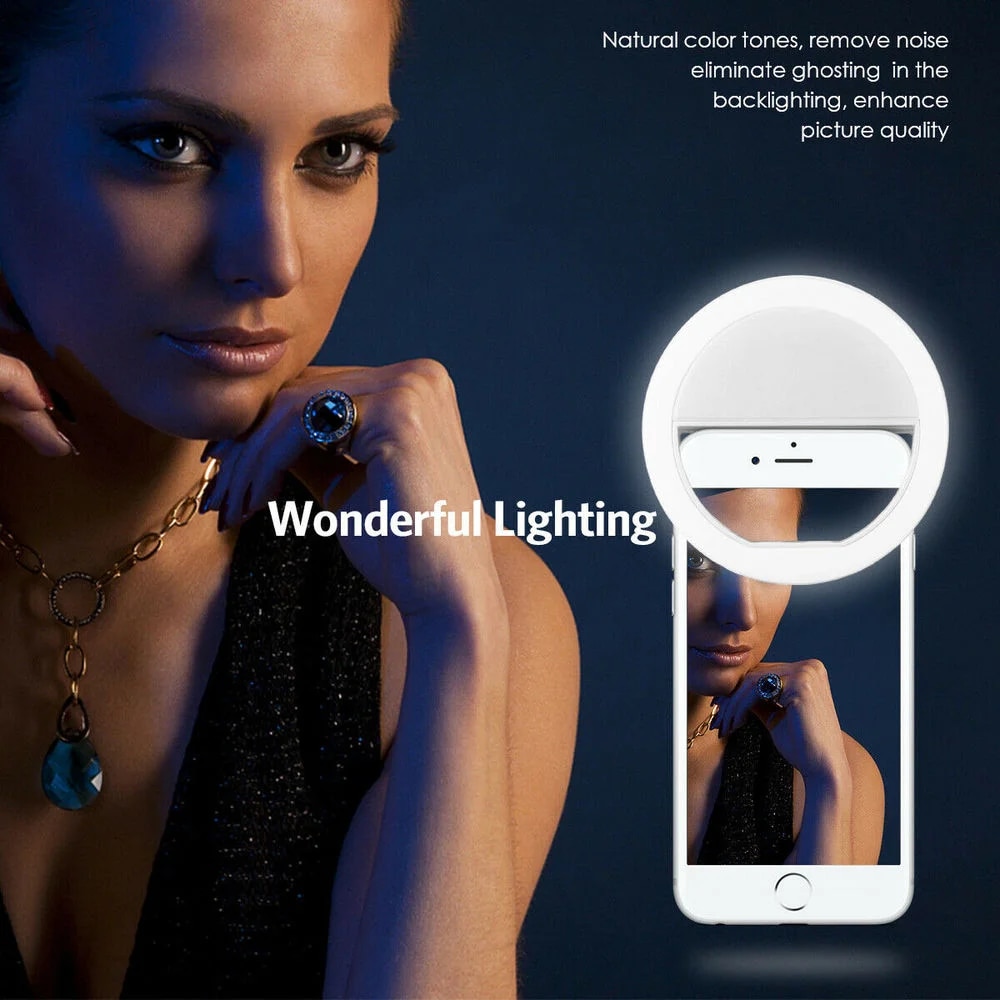 USB Rechargeable LED Selfie Ri - Photography Lightning recension och pris