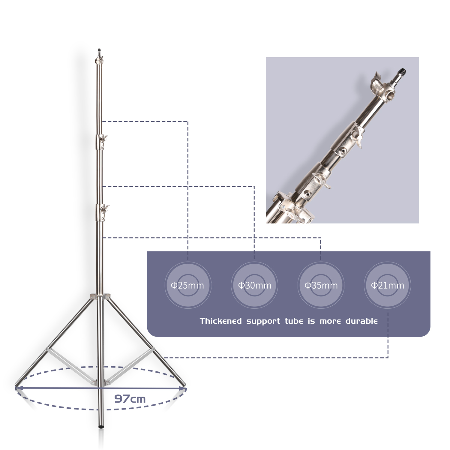 SH 2.8M Stainless Steel Light  - Photography Lightning recension och pris