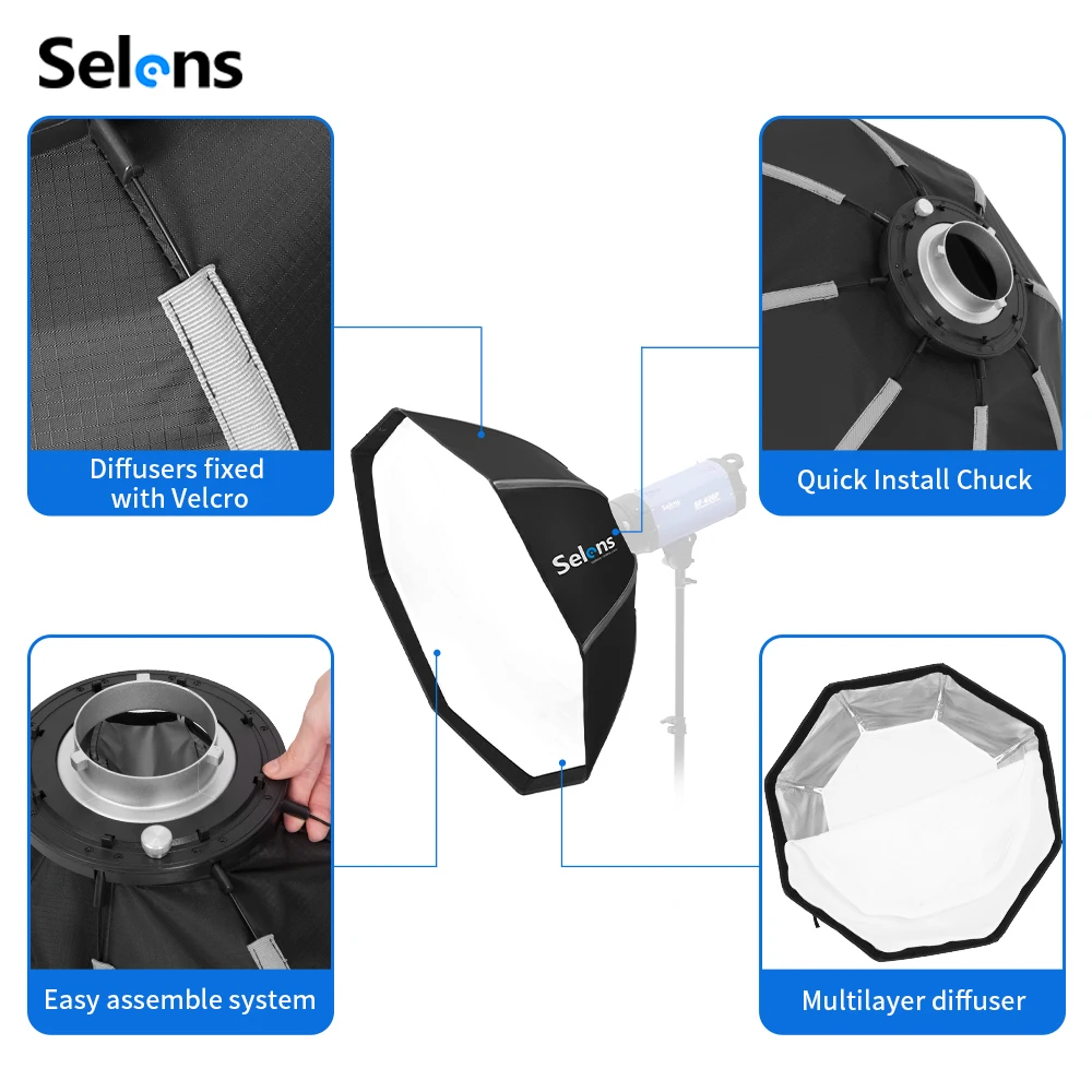 Selens 82/105cm Umbrella Softb - Photography Umbrella Lighting Setup recension och pris