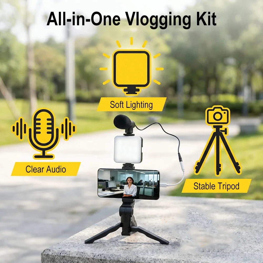 Smartphone Vlogging Kit Led Vi - Photography Lighting Kit Portable recension och pris