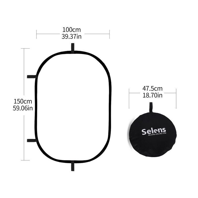100X150CM Foldable Oval Reflec - Video Light Panel Led recension och pris