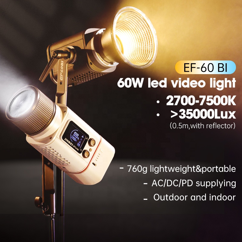 JINBEI EF-60BI 60w Photography - Photography Lighting Kit Portable recension och pris
