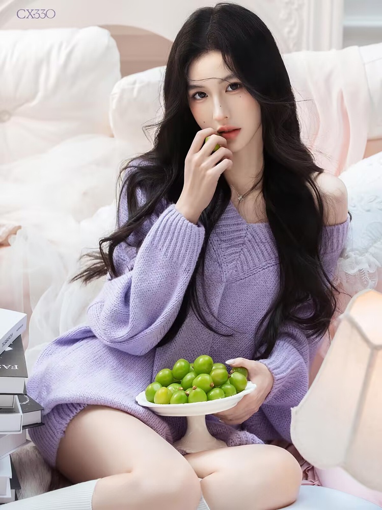 Autumn Winter Purple Sweater O - Photography Lighting recension och pris