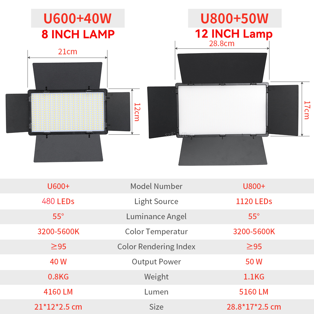 U800 U600 LED Photo Studio Vid - Video Light Panel Led recension och pris